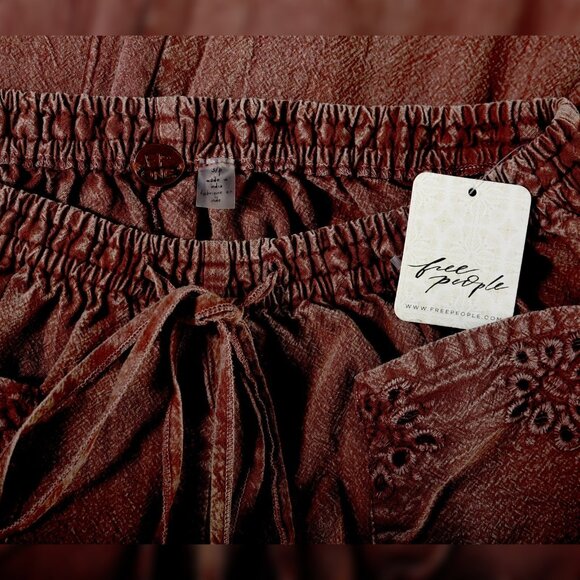 Free People Washed Perla Bloomers Pants S P Women Mid-Rise Capri Pant NEW 45935 - Picture 5 of 6
